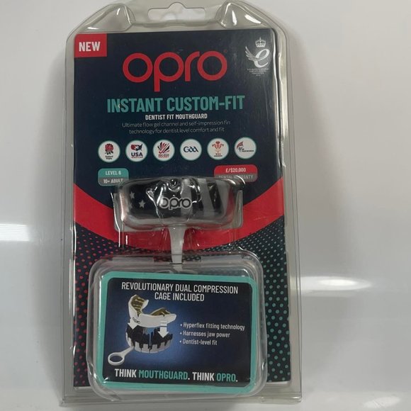 Opro Instant Custom-Fit Adult Dentist Fit Mouthguard Level 6 Dual Compression - Picture 1 of 6
